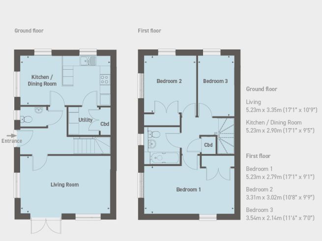 Floor plan 3 bedroom house - artist's impression subject to change